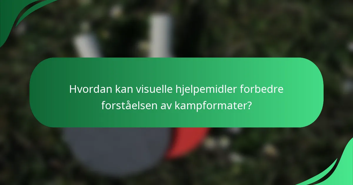 Hvordan kan visuelle hjelpemidler forbedre forståelsen av kampformater?