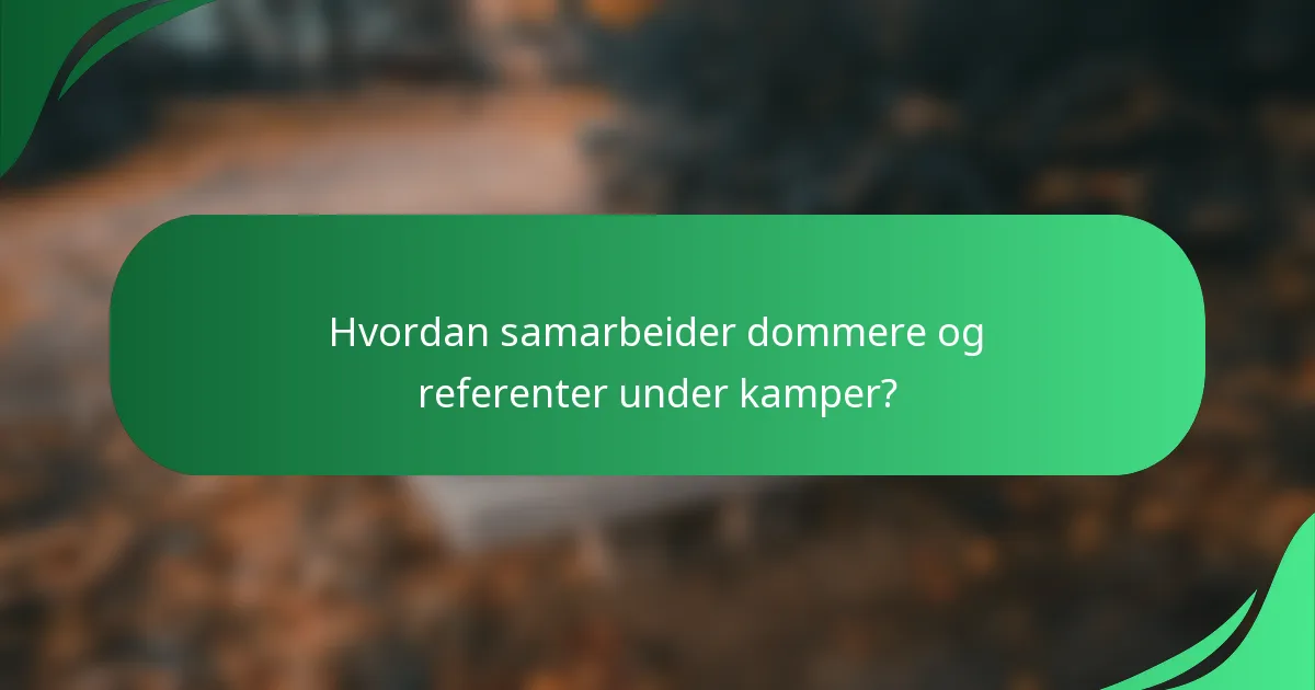 Hvordan samarbeider dommere og referenter under kamper?